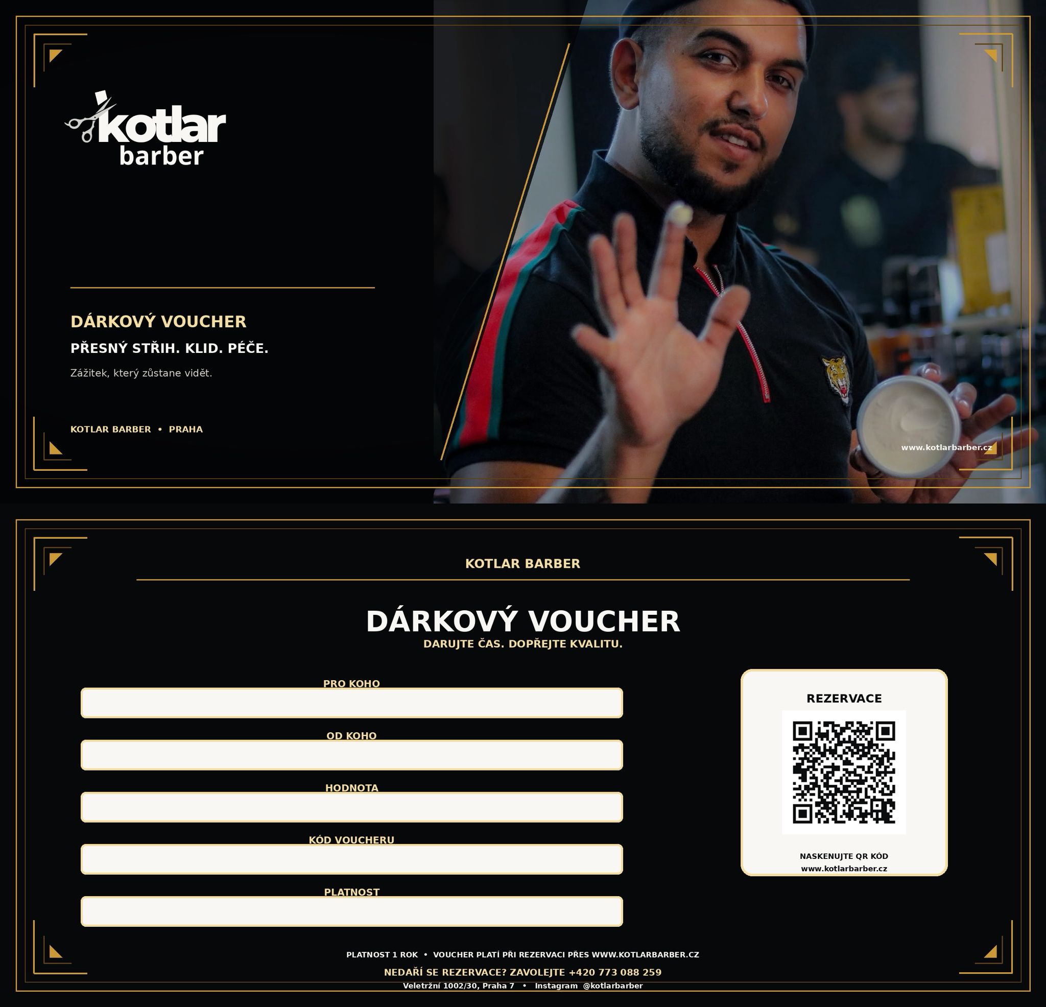Master Fade, 1 200 Kč, přední strana poukazu